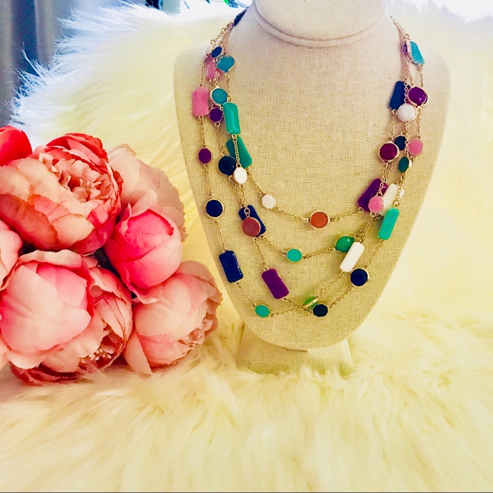 Multiple Colored & Multiple Layered Necklace - image 2